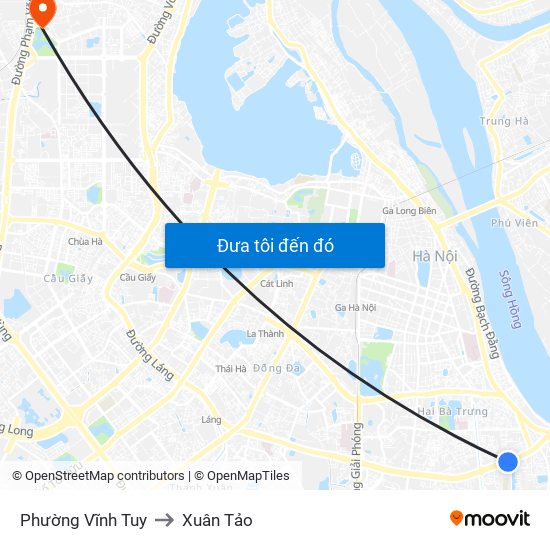 Phường Vĩnh Tuy to Xuân Tảo map