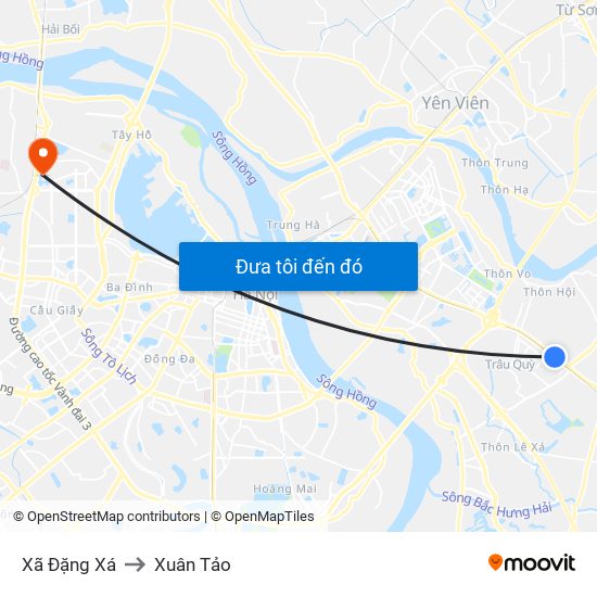 Xã Đặng Xá to Xuân Tảo map