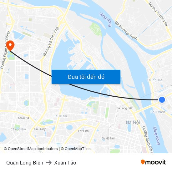 Quận Long Biên to Xuân Tảo map