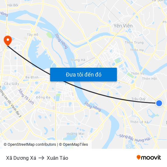 Xã Dương Xá to Xuân Tảo map