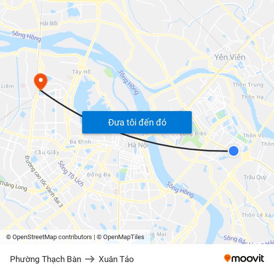 Phường Thạch Bàn to Xuân Tảo map