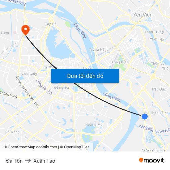 Đa Tốn to Xuân Tảo map