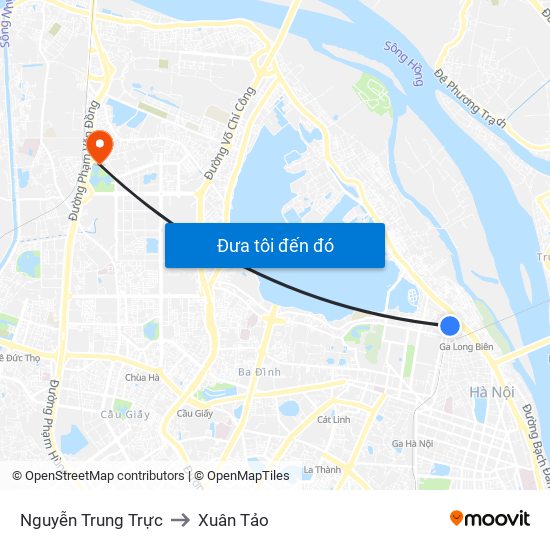 Nguyễn Trung Trực to Xuân Tảo map