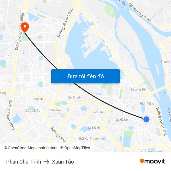 Phan Chu Trinh to Xuân Tảo map