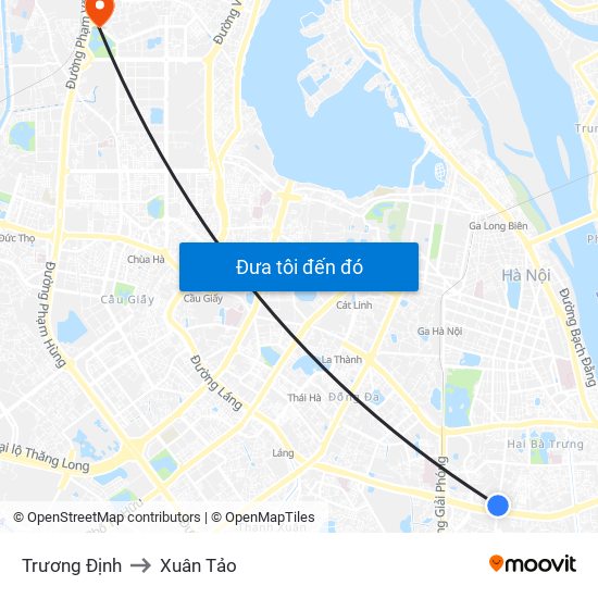 Trương Định to Xuân Tảo map