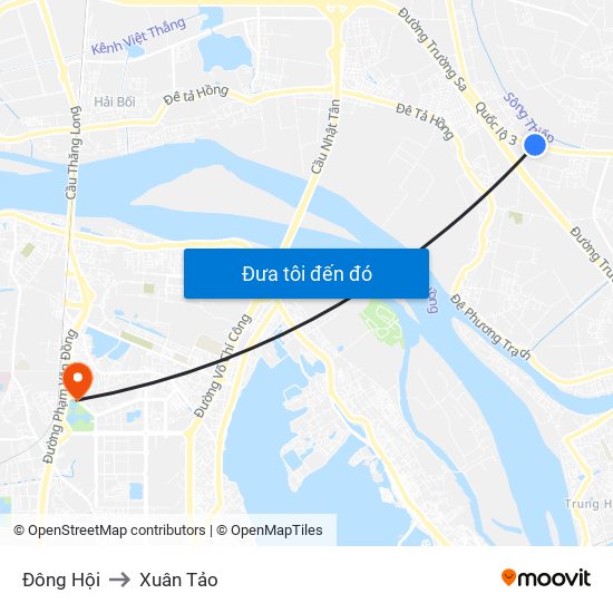 Đông Hội to Xuân Tảo map