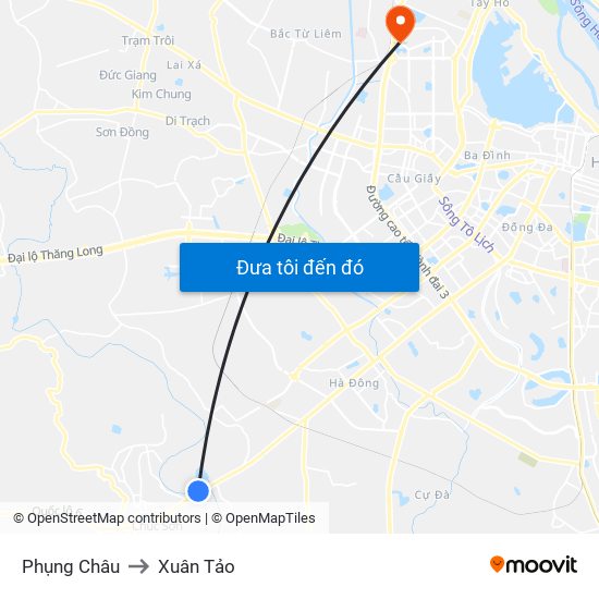 Phụng Châu to Xuân Tảo map