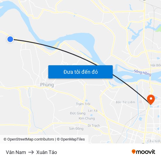 Vân Nam to Xuân Tảo map