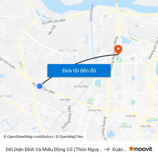 Đối Diện Đình Và Miếu Đồng Cổ (Thôn Nguyên Xá) - Đường 32 to Xuân Tảo map