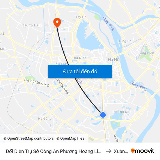 Đối Diện Trụ Sở Công An Phường Hoàng Liệt- 1277 Giải Phóng to Xuân Tảo map