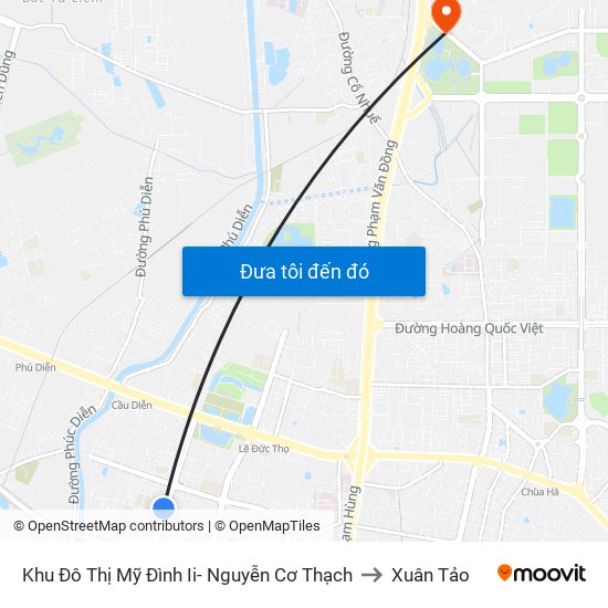 Khu Đô Thị Mỹ Đình Ii- Nguyễn Cơ Thạch to Xuân Tảo map