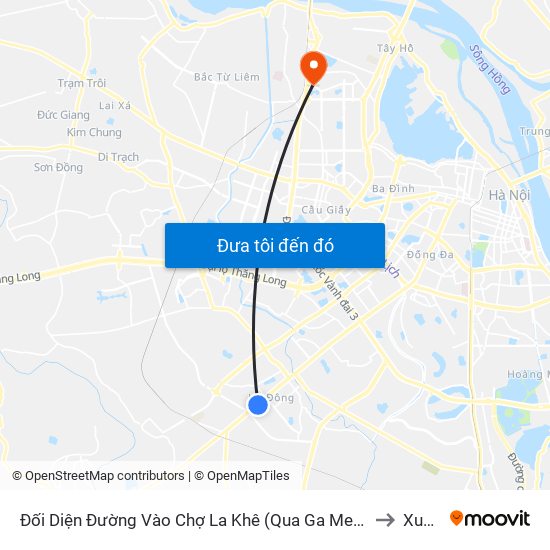 Đối Diện Đường Vào Chợ La Khê (Qua Ga Metro La Khê) - 405 Quang Trung (Hà Đông) to Xuân Tảo map