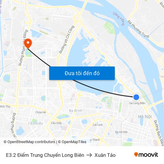 E3.2 Điểm Trung Chuyển Long Biên to Xuân Tảo map