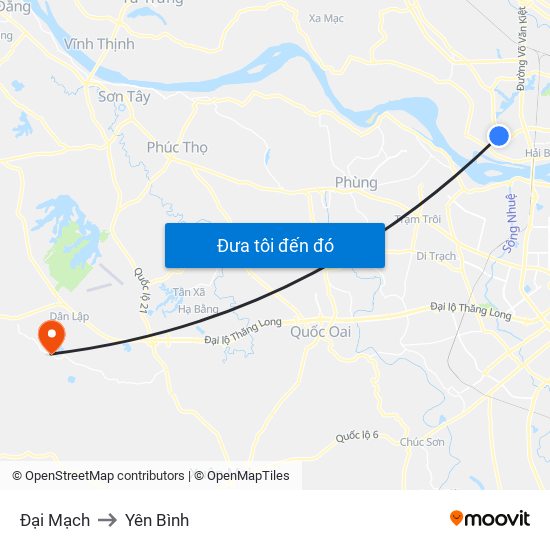 Đại Mạch to Yên Bình map
