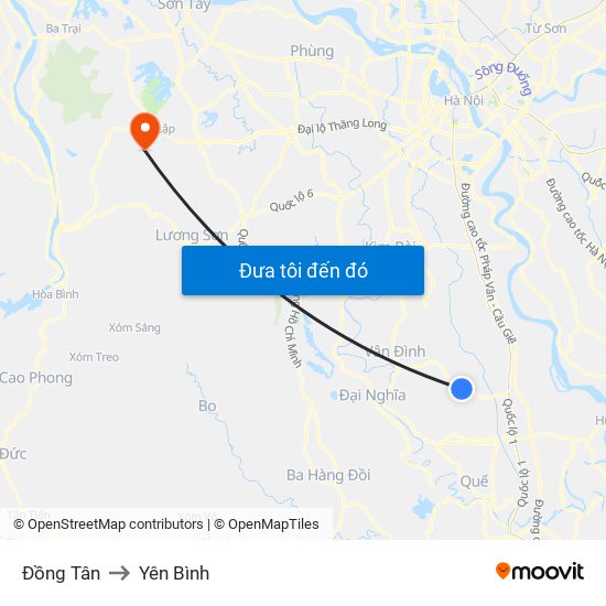 Đồng Tân to Yên Bình map