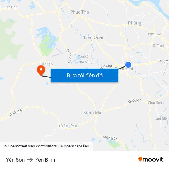 Yên Sơn to Yên Bình map