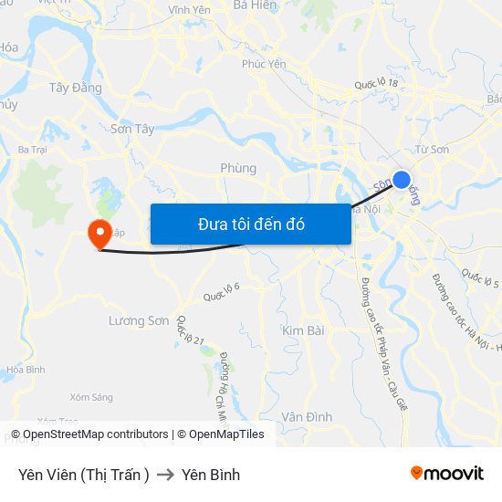 Yên Viên (Thị Trấn ) to Yên Bình map