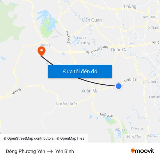 Đông Phương Yên to Yên Bình map