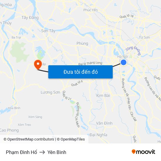 Phạm Đình Hổ to Yên Bình map