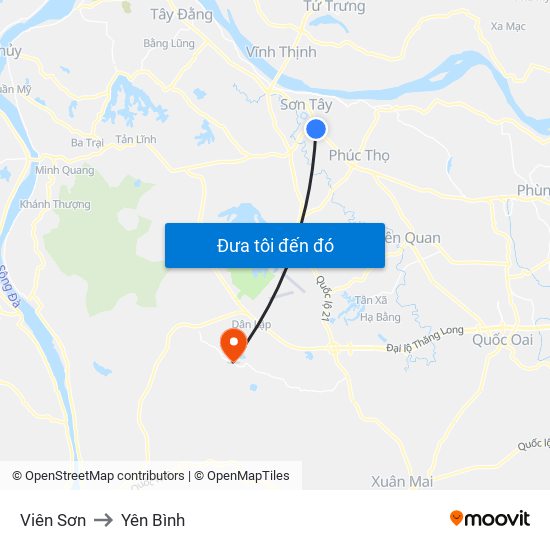 Viên Sơn to Yên Bình map