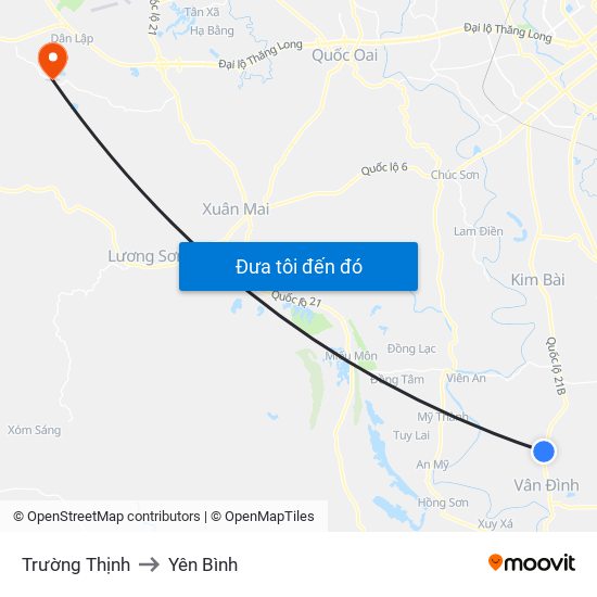 Trường Thịnh to Yên Bình map