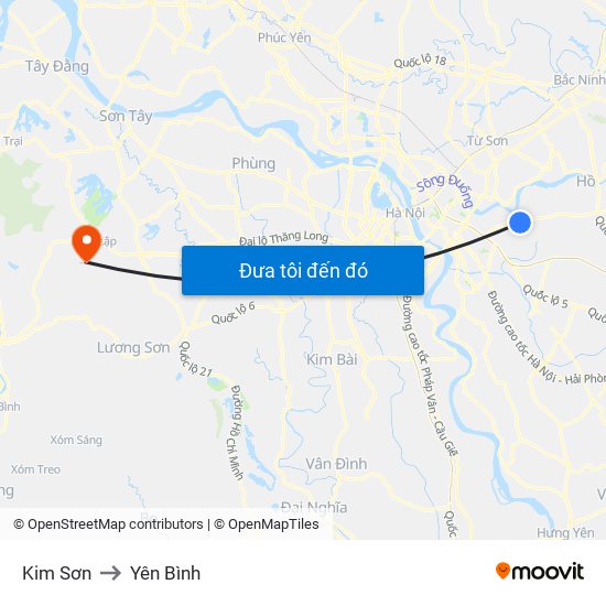 Kim Sơn to Yên Bình map