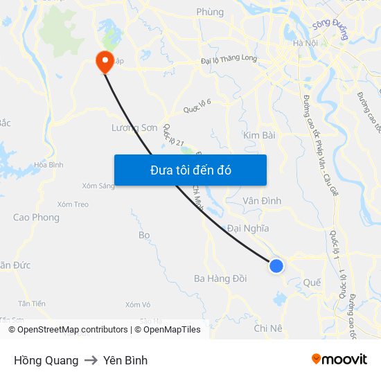 Hồng Quang to Yên Bình map