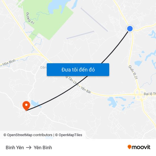 Bình Yên to Yên Bình map