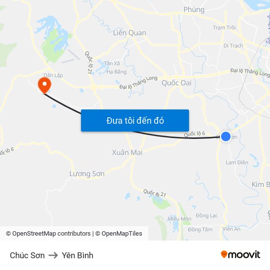 Chúc Sơn to Yên Bình map