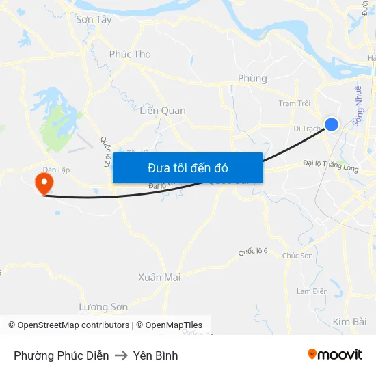 Phường Phúc Diễn to Yên Bình map
