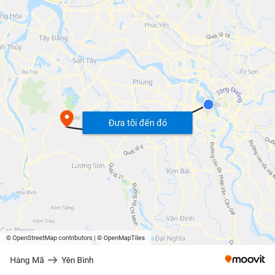 Hàng Mã to Yên Bình map