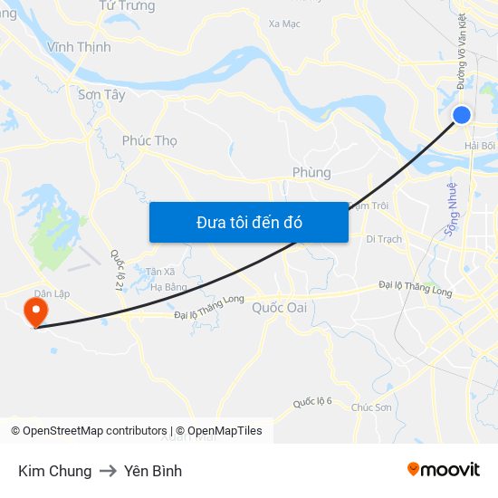 Kim Chung to Kim Chung map