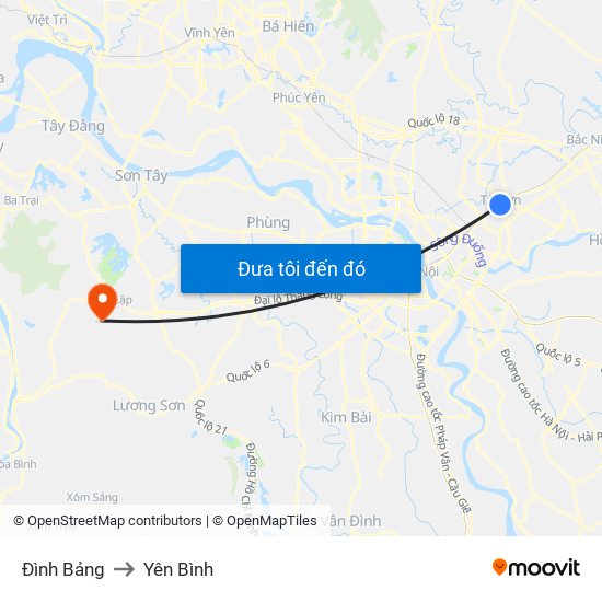 Đình Bảng to Yên Bình map