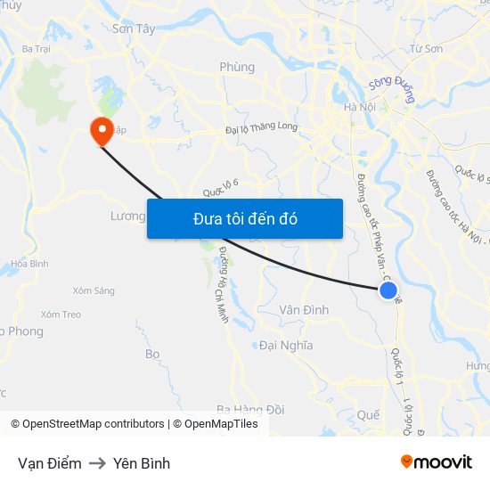 Vạn Điểm to Yên Bình map