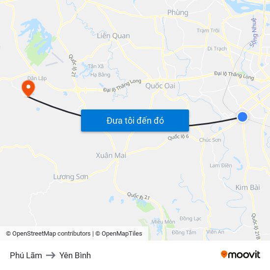 Phú Lãm to Yên Bình map