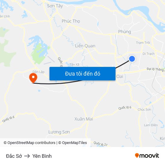 Đắc Sở to Yên Bình map