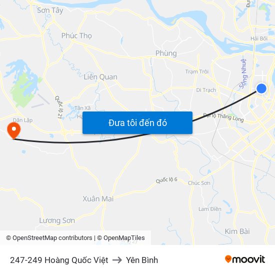 247-249 Hoàng Quốc Việt to Yên Bình map