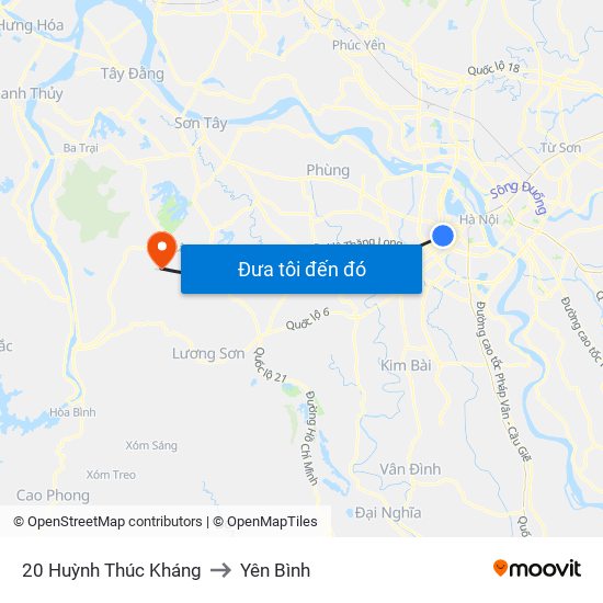 20 Huỳnh Thúc Kháng to Yên Bình map