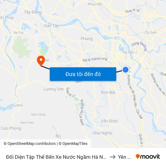 Đối Diện Tập Thể Bến Xe Nước Ngầm Hà Nội - Ngọc Hồi to Yên Bình map