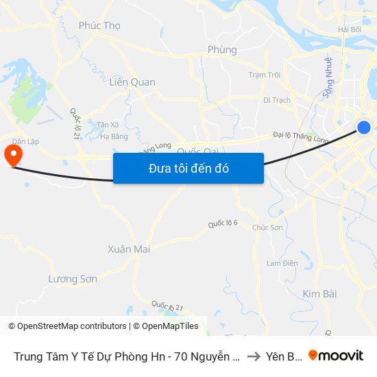 Trung Tâm Y Tế Dự Phòng Hn - 70 Nguyễn Chí Thanh to Yên Bình map