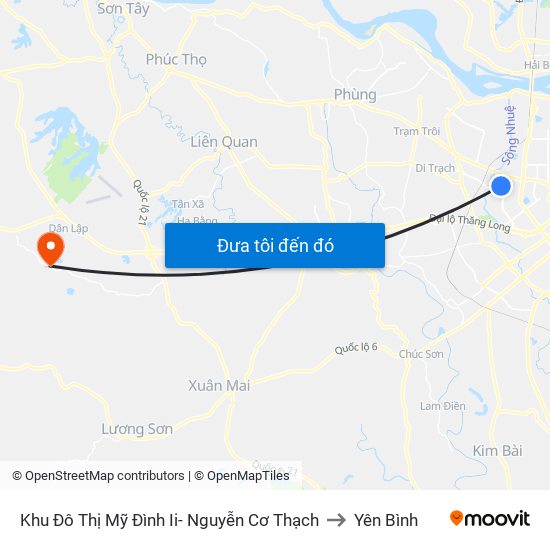 Khu Đô Thị Mỹ Đình Ii- Nguyễn Cơ Thạch to Yên Bình map