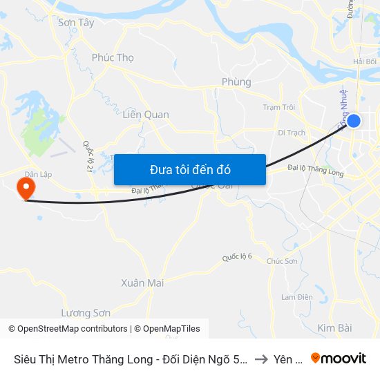 Siêu Thị Metro Thăng Long - Đối Diện Ngõ 599 Phạm Văn Đồng to Yên Bình map