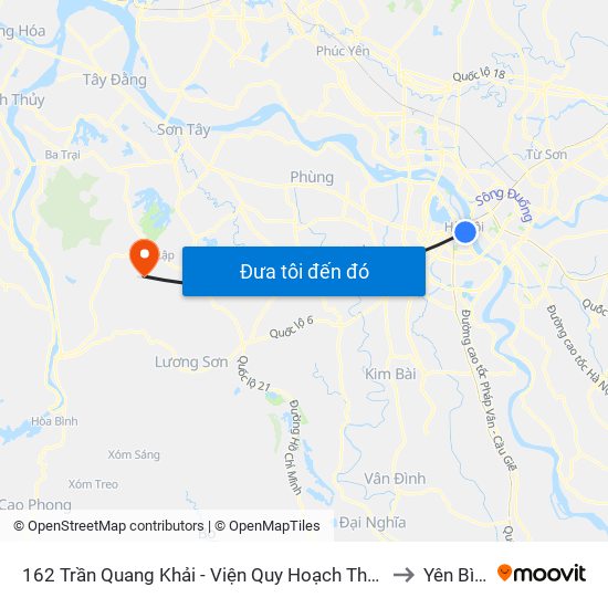 162 Trần Quang Khải - Viện Quy Hoạch Thủy Lợi to Yên Bình map