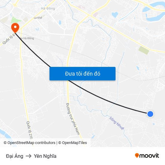 Đại Áng to Yên Nghĩa map