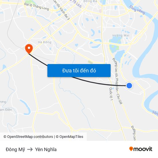 Đông Mỹ to Yên Nghĩa map