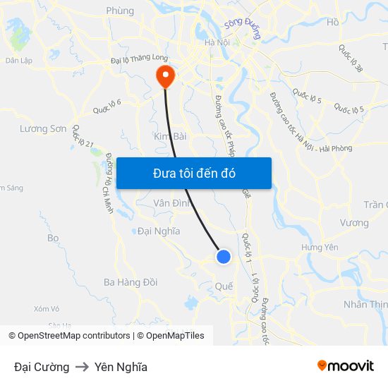 Đại Cường to Yên Nghĩa map