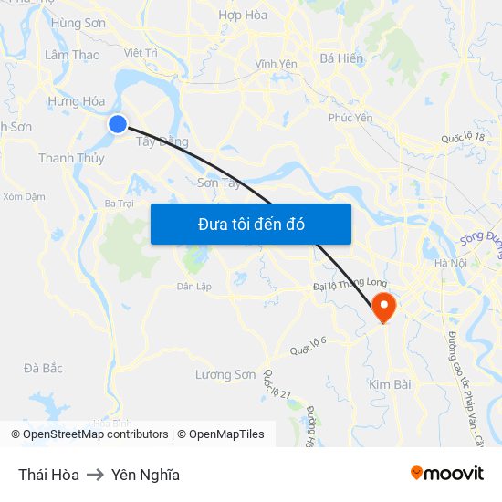 Thái Hòa to Yên Nghĩa map