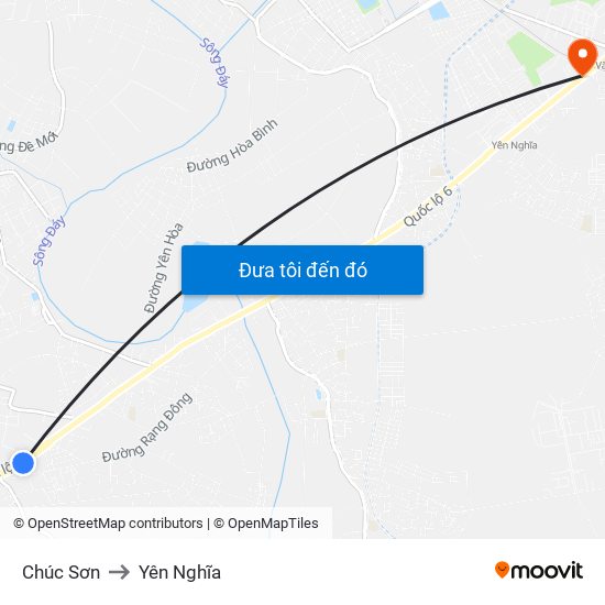 Chúc Sơn to Yên Nghĩa map