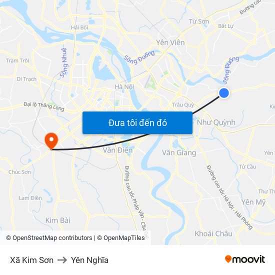 Xã Kim Sơn to Yên Nghĩa map