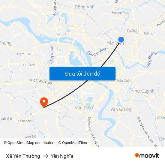 Xã Yên Thường to Yên Nghĩa map